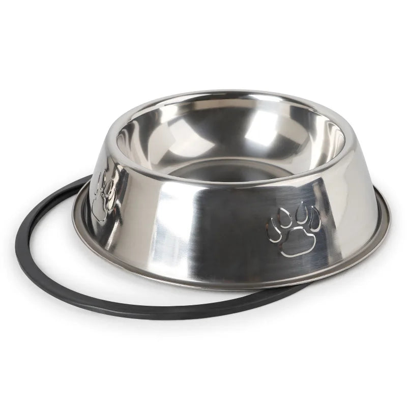 Stainless Steel Anti-Skid Pet Bowl – Durable Dog & Cat Feeder in 6 Sizes