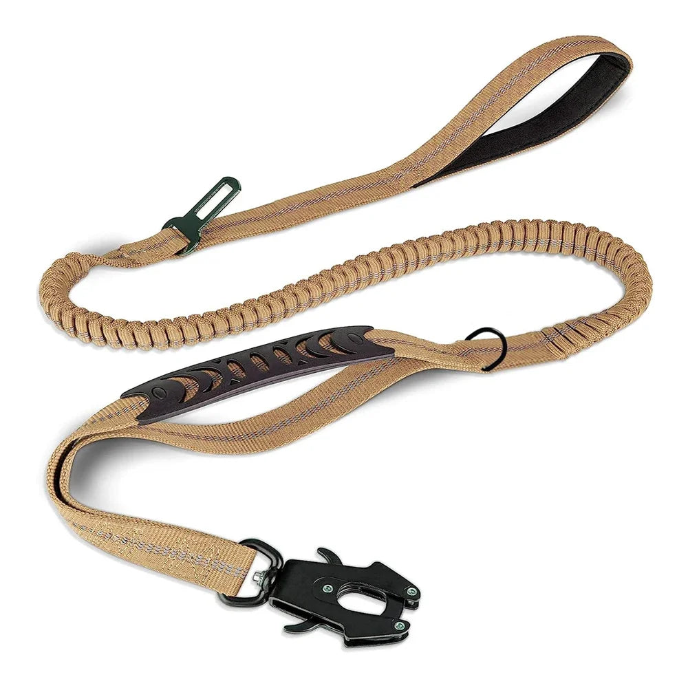 Shock-Absorbing Dog Leash – Heavy Duty No-Pull with Car Clip