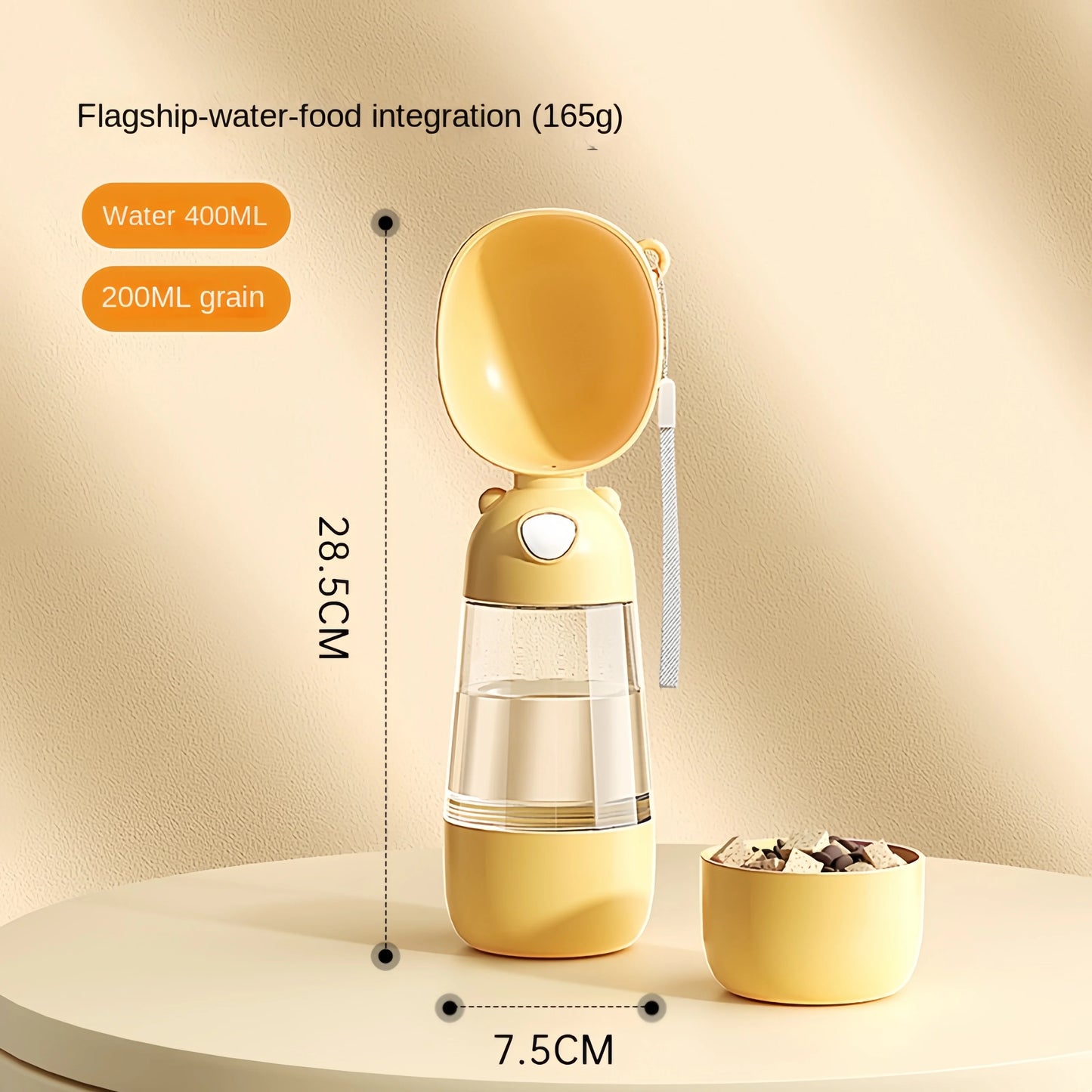 Portable Pet Water Bottle – Travel Dog & Cat Water Dispenser with Food Holder