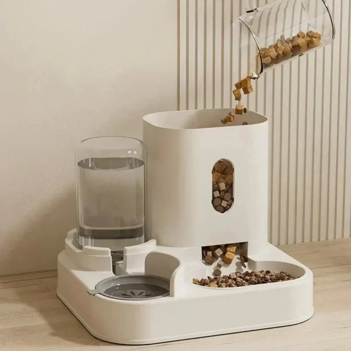 Large-Capacity Pet Feeder & Water Fountain – Auto Food Storage for Pets