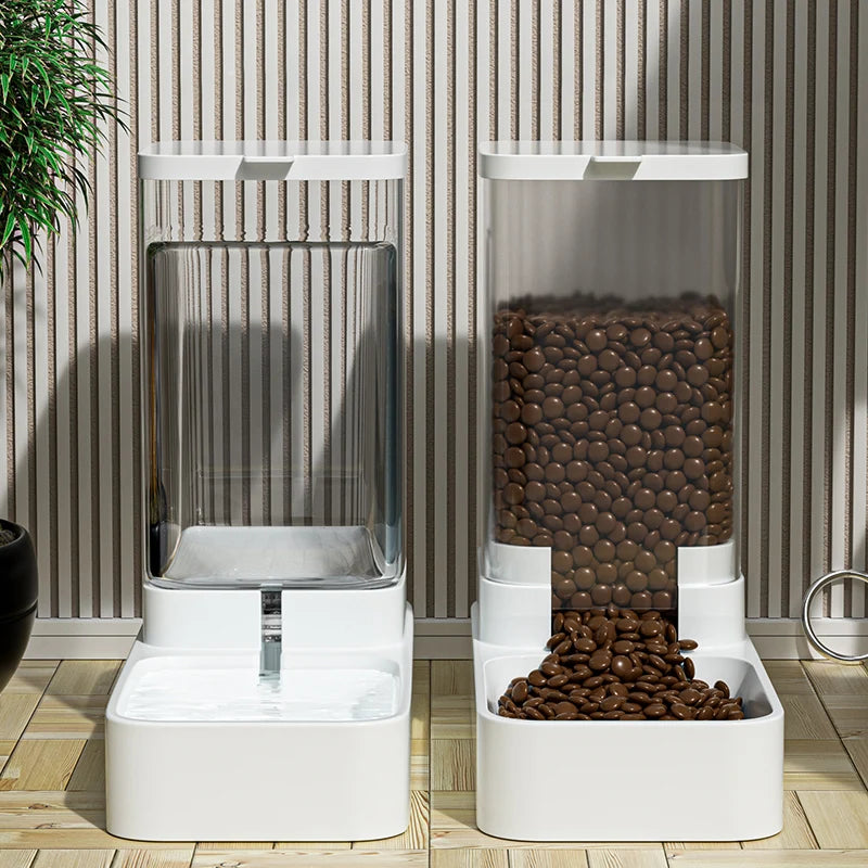 Automatic Pet Feeder – Transparent Food & Water Dispenser for Dogs & Cats
