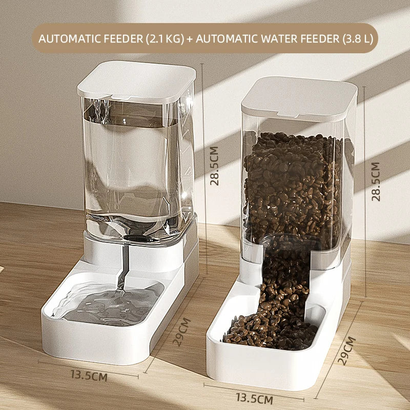 Automatic Pet Feeder – Transparent Food & Water Dispenser for Dogs & Cats