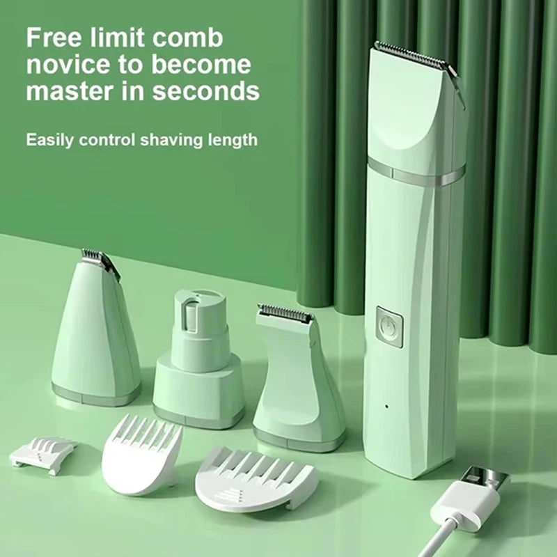 4-in-1 Cordless Dog Clippers – Low Noise, Pro Grooming Kit for All Breeds