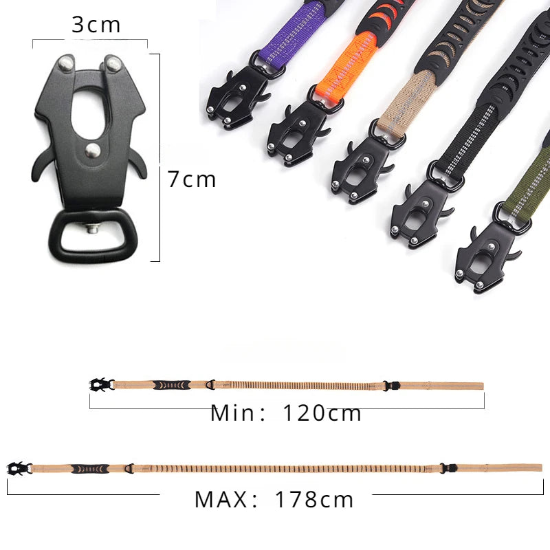 Shock-Absorbing Dog Leash – Heavy Duty No-Pull with Car Clip