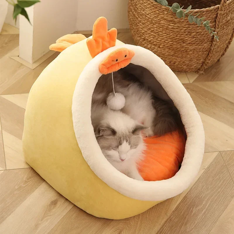 Warm Cat Bed Tent – Soft Washable Mat for Kittens & Small Pets