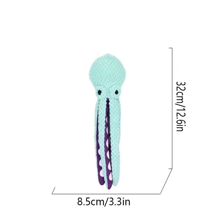 Plush Octopus Dog Toy – Interactive Squeaky Boredom Buster for Dogs