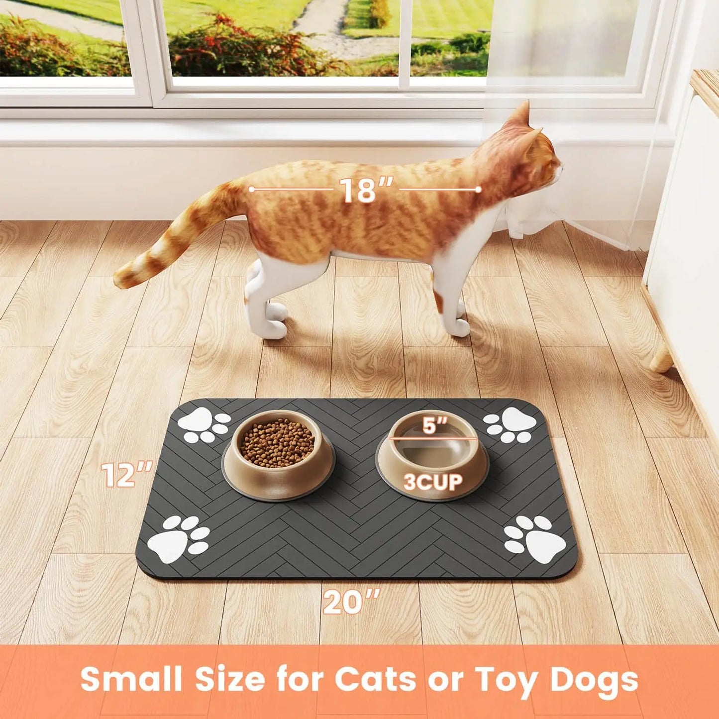 Absorbent Pet Feeding Mat – Waterproof & Quick-Dry Placemat for Dogs & Cats