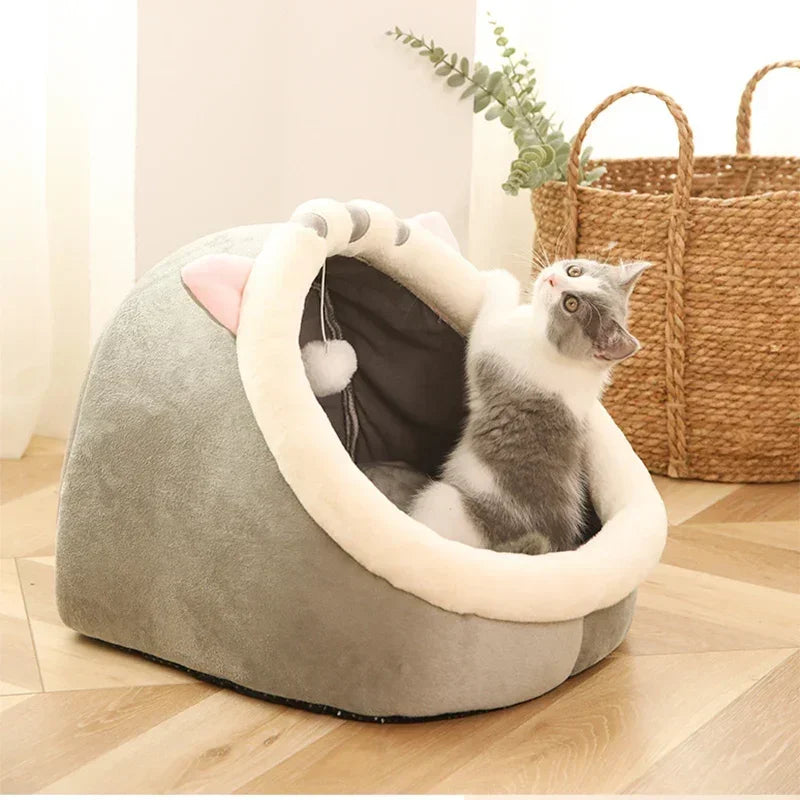 Warm Cat Bed Tent – Soft Washable Mat for Kittens & Small Pets