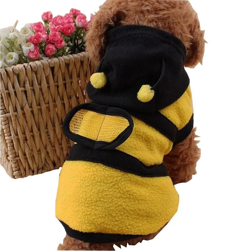 Bee Costume Hoodie – Cute Fleece Outfit for Cats & Small Dogs