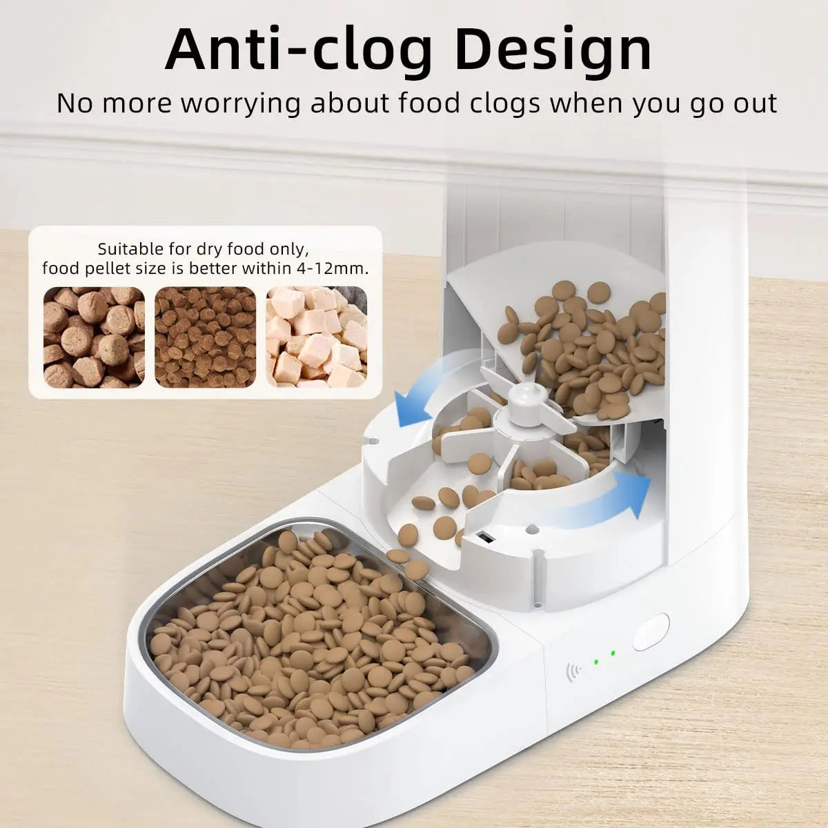 ROJECO WiFi Automatic Pet Feeder – Smart Remote Control Kibble Dispenser