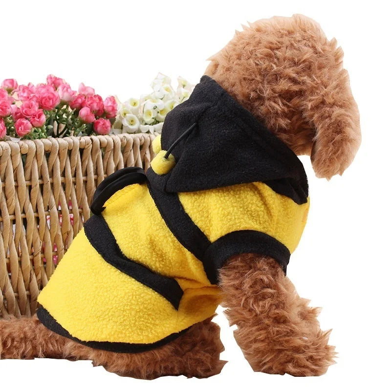 Bee Costume Hoodie – Cute Fleece Outfit for Cats & Small Dogs