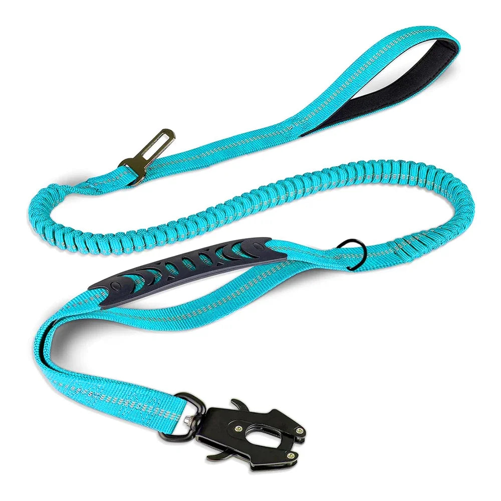 Shock-Absorbing Dog Leash – Heavy Duty No-Pull with Car Clip