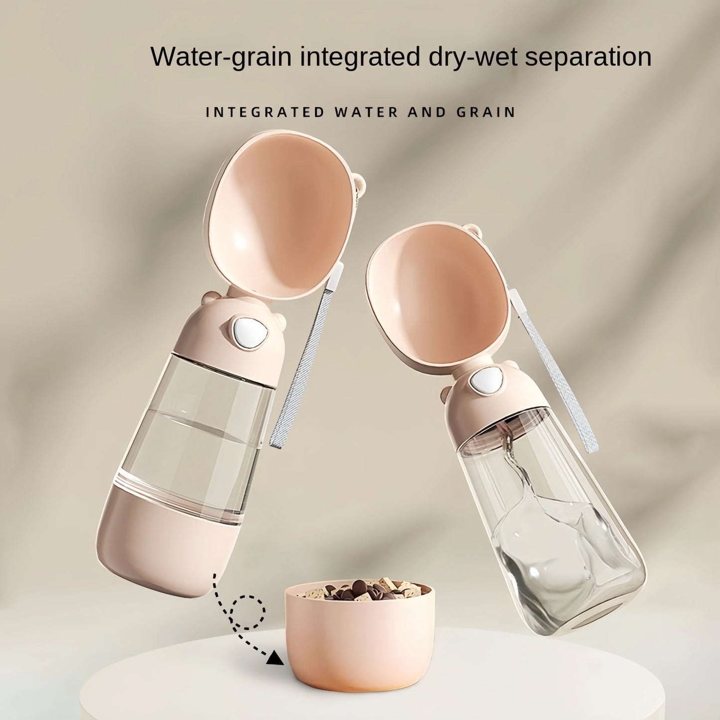 Portable Pet Water Bottle – Travel Dog & Cat Water Dispenser with Food Holder