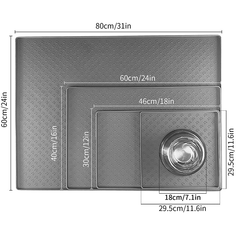Waterproof Pet Food Mat – Non-Slip Silicone Feeding Placemat