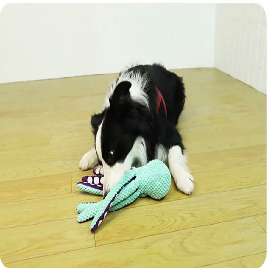 Plush Octopus Dog Toy – Interactive Squeaky Boredom Buster for Dogs