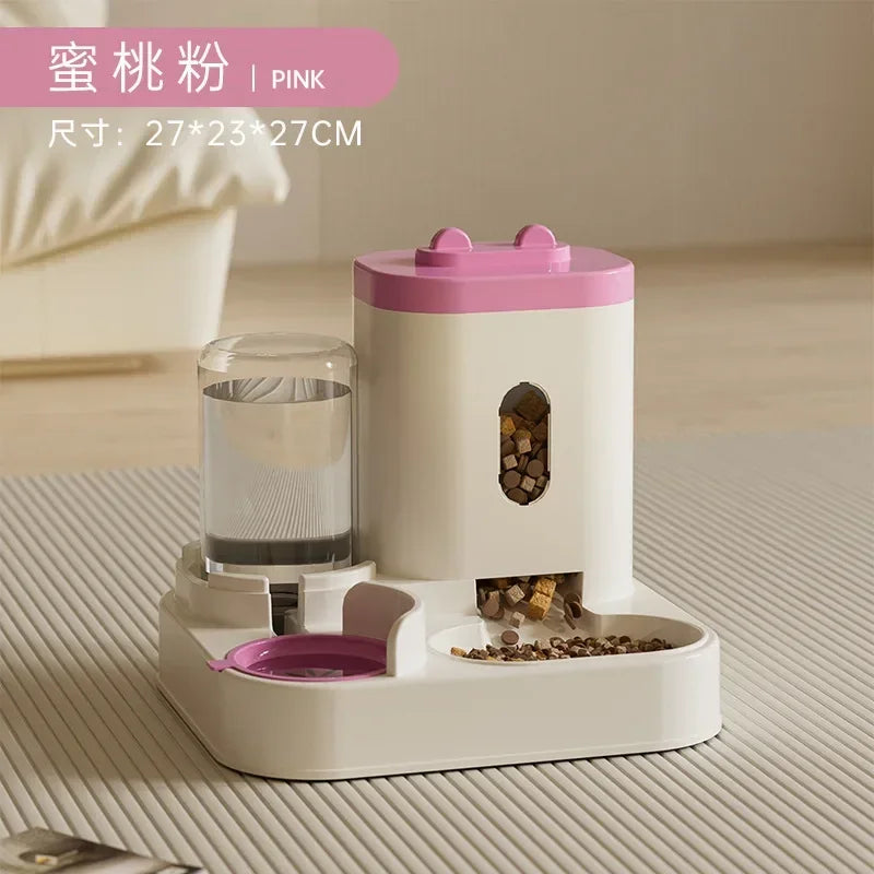 Large-Capacity Pet Feeder & Water Fountain – Auto Food Storage for Pets