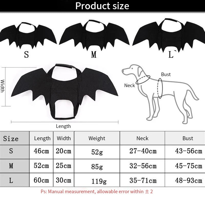 Bat Wings Pet Costume – Funny Cat & Dog Outfit for Halloween & Cosplay