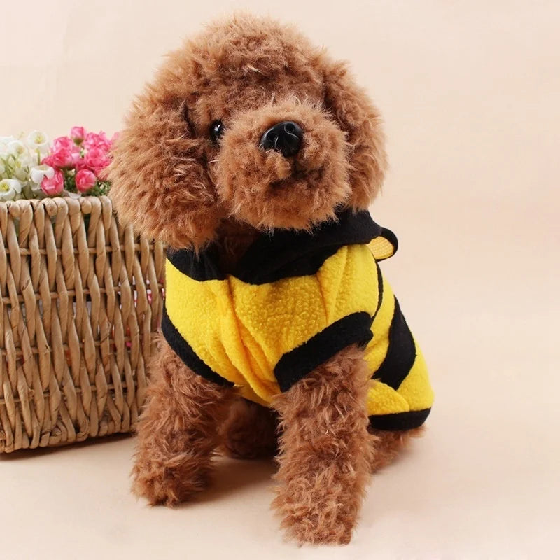 Bee Costume Hoodie – Cute Fleece Outfit for Cats & Small Dogs