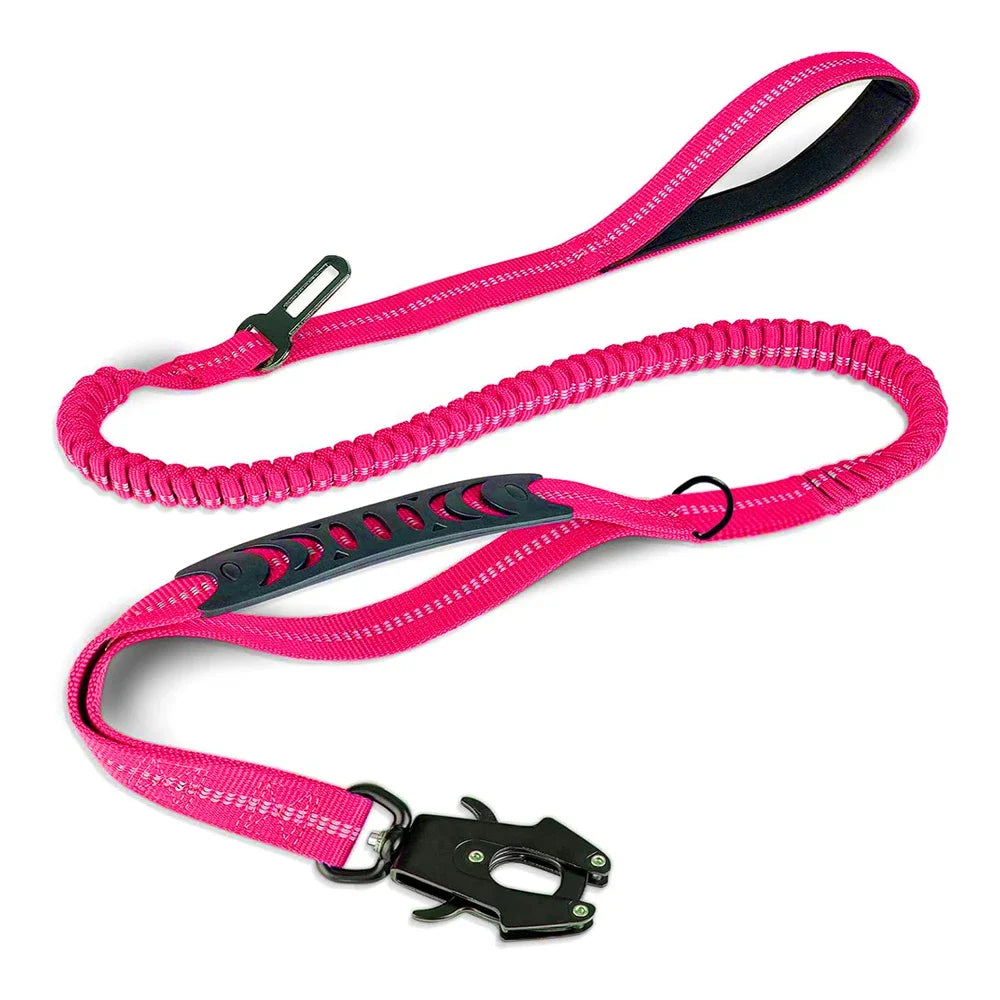 Shock-Absorbing Dog Leash – Heavy Duty No-Pull with Car Clip