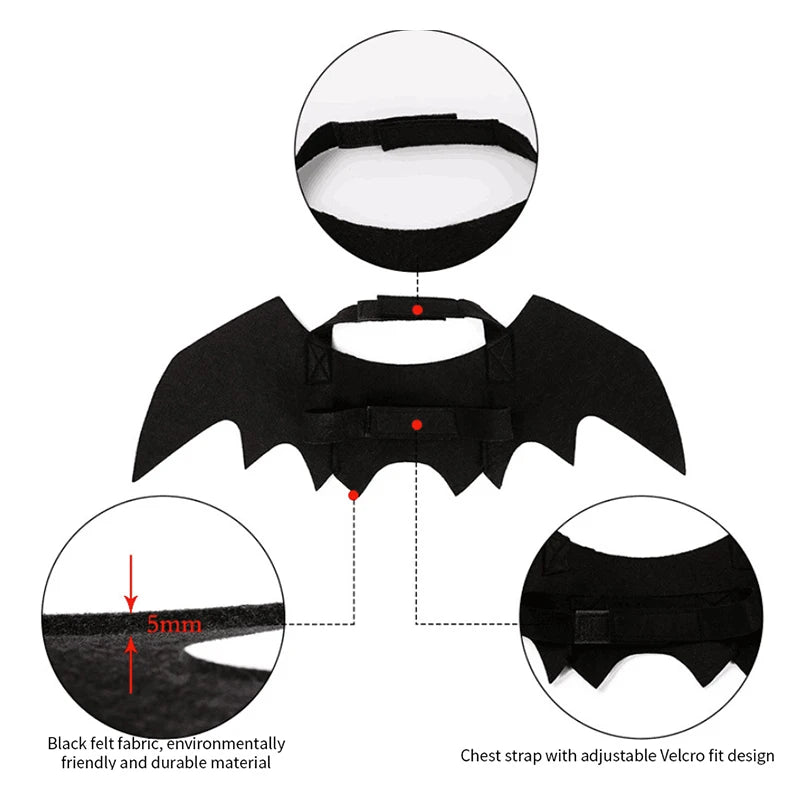 Bat Wings Pet Costume – Funny Cat & Dog Outfit for Halloween & Cosplay