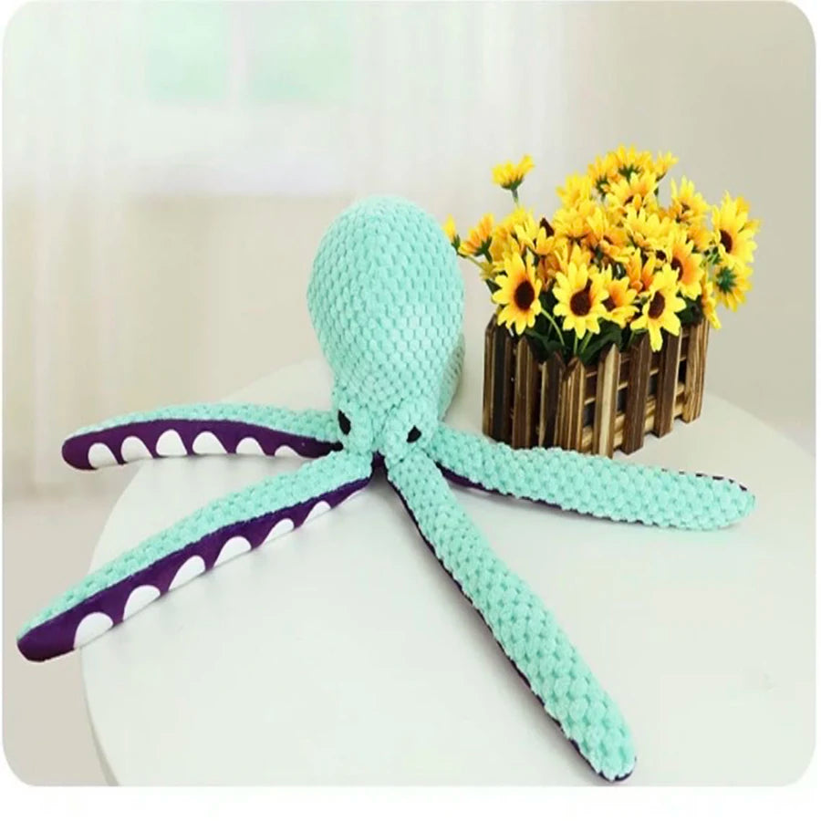 Plush Octopus Dog Toy – Interactive Squeaky Boredom Buster for Dogs