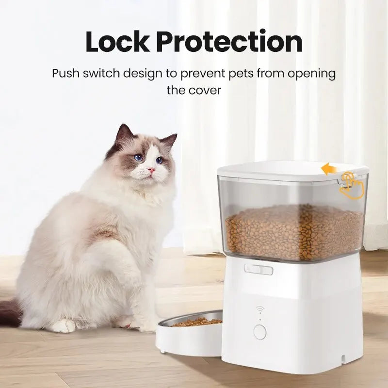 ROJECO 2L Smart Pet Feeder – WiFi-Controlled Automatic Food Dispenser