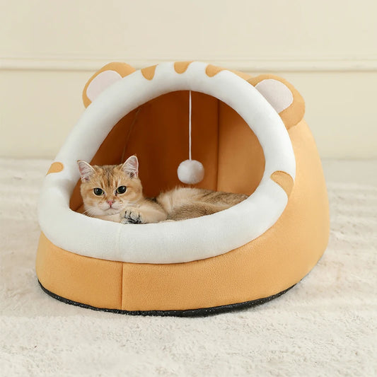 Warm Cat Cave Bed – Cozy Tent-Style House for Cats & Small Dogs