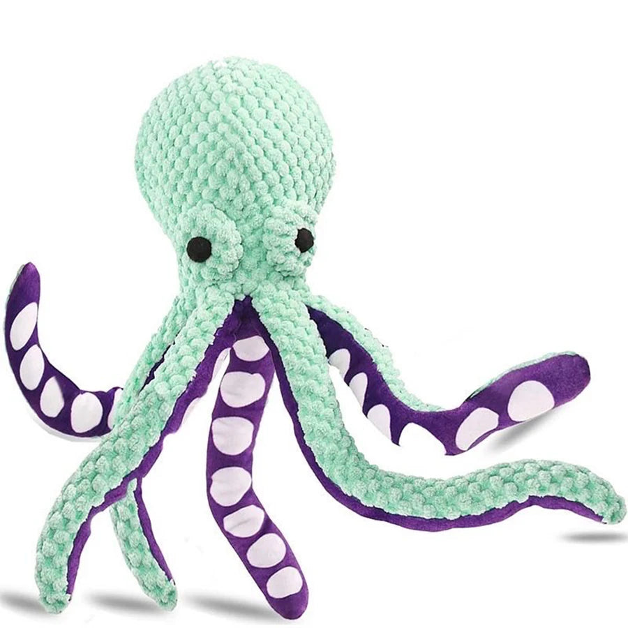 Plush Octopus Dog Toy – Interactive Squeaky Boredom Buster for Dogs