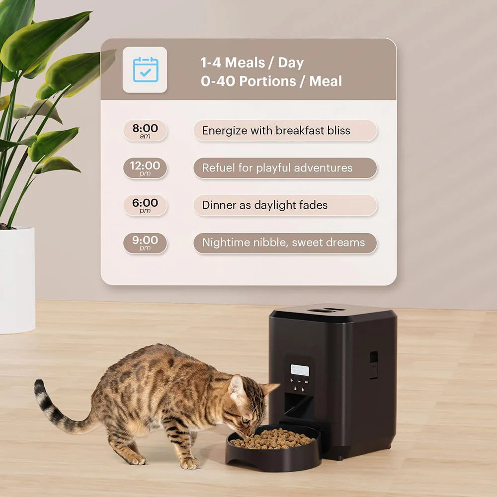 Smart Timed Pet Feeder – Automatic Cat & Dog Food Dispenser with Slow Feed