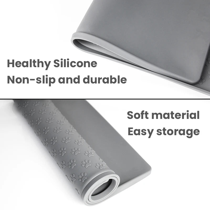 Waterproof Pet Food Mat – Non-Slip Silicone Feeding Placemat