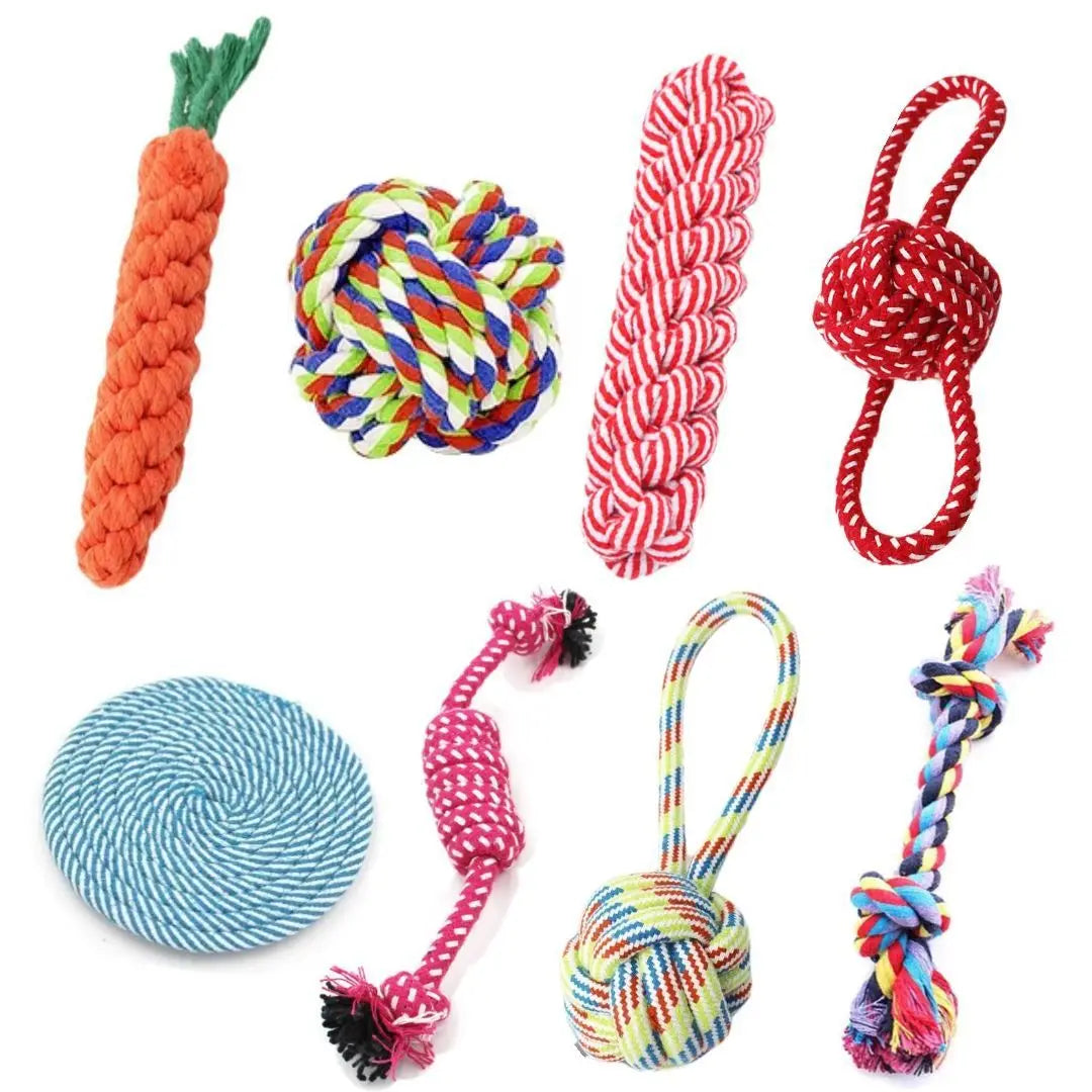 Durable Cotton Rope Dog Toy – Carrot Knot Chew for Teeth Cleaning