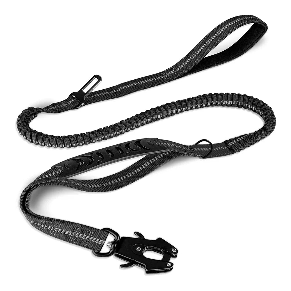 Shock-Absorbing Dog Leash – Heavy Duty No-Pull with Car Clip