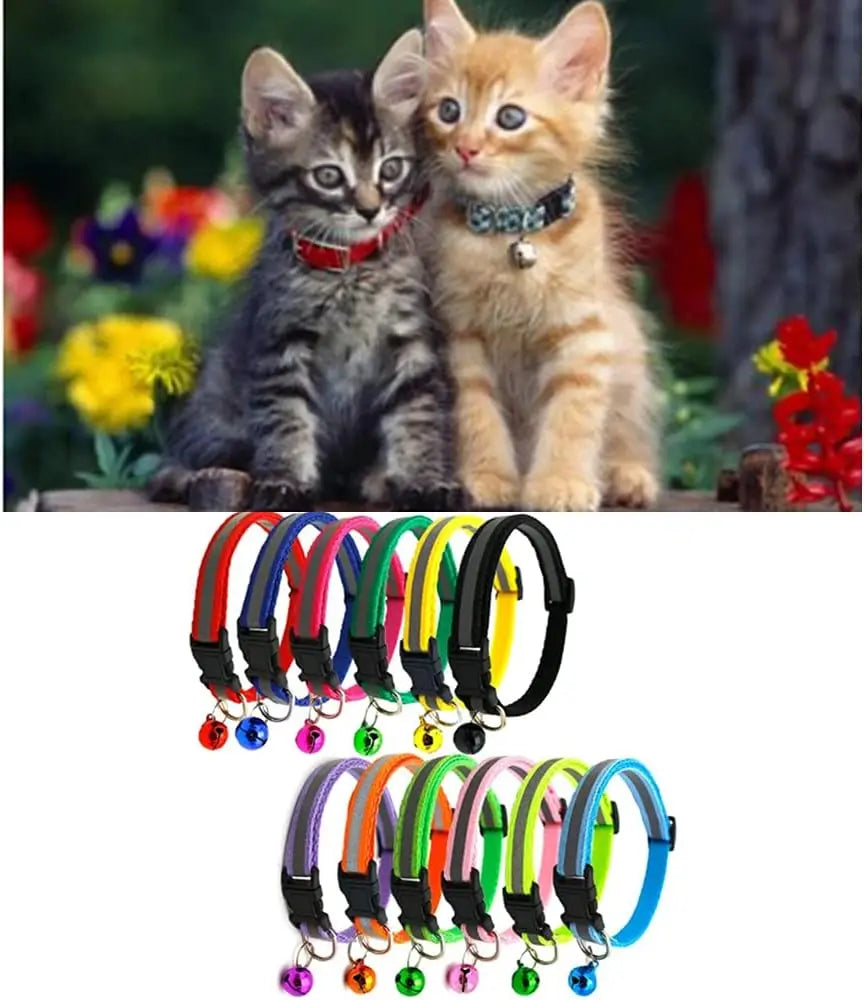 Reflective Cat Collar with Bell – Adjustable & Breathable Night Safety