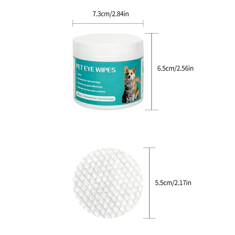 Pet Eye Wipes – Tear Stain Remover & Gentle Cleaning for Dogs & Cats