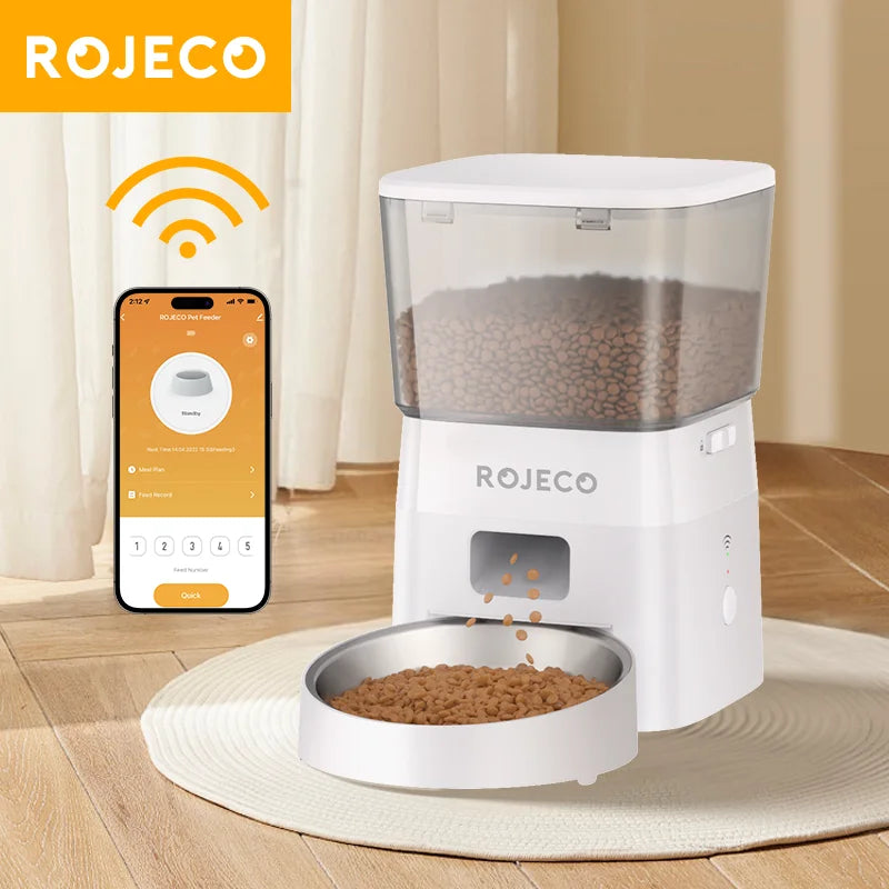 ROJECO 2L Smart Pet Feeder – WiFi-Controlled Automatic Food Dispenser
