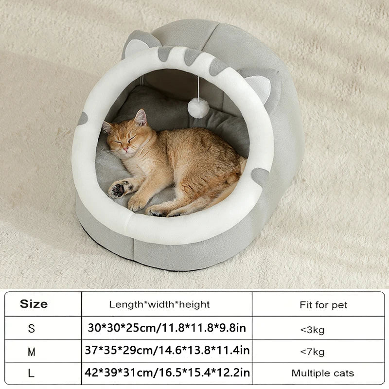 Warm Cat Cave Bed – Cozy Tent-Style House for Cats & Small Dogs