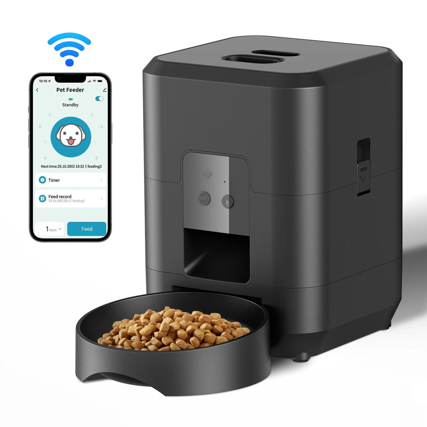 Smart Timed Pet Feeder – Automatic Cat & Dog Food Dispenser with Slow Feed