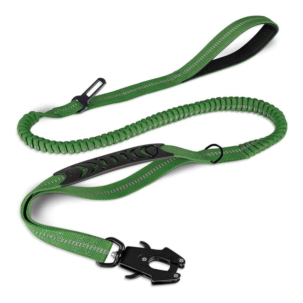 Shock-Absorbing Dog Leash – Heavy Duty No-Pull with Car Clip