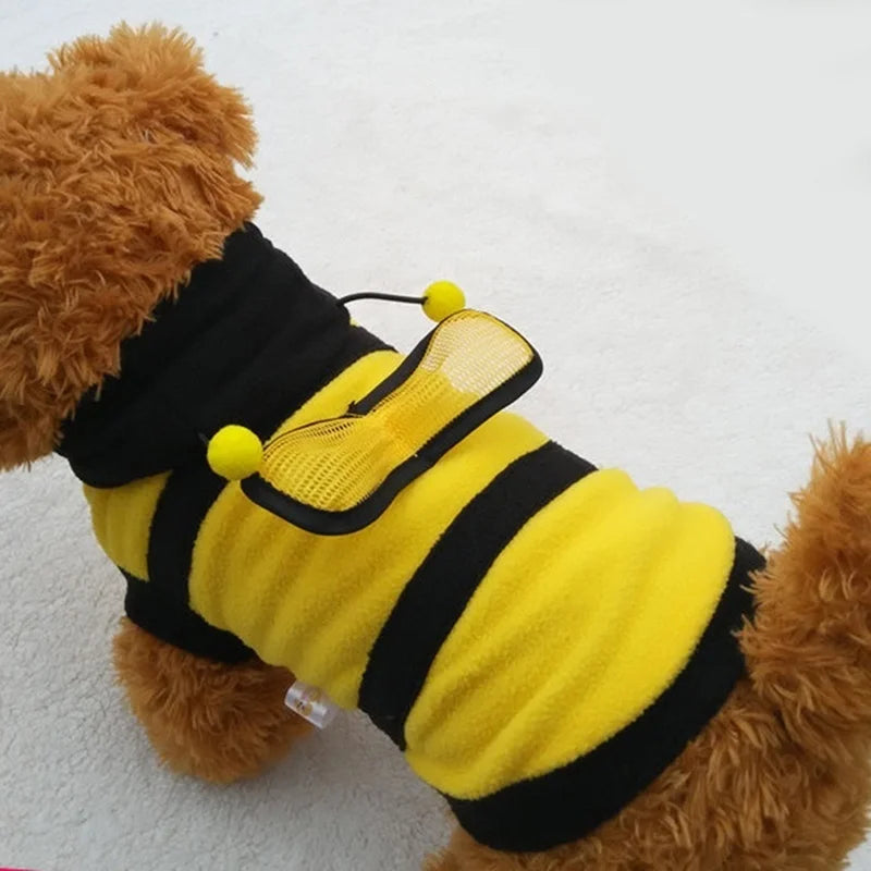 Bee Costume Hoodie – Cute Fleece Outfit for Cats & Small Dogs
