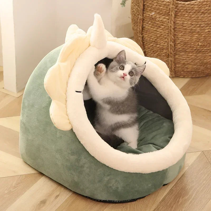 Warm Cat Bed Tent – Soft Washable Mat for Kittens & Small Pets