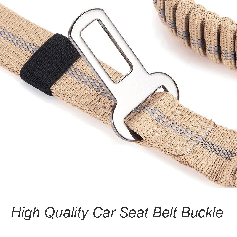 Shock-Absorbing Dog Leash – Heavy Duty No-Pull with Car Clip