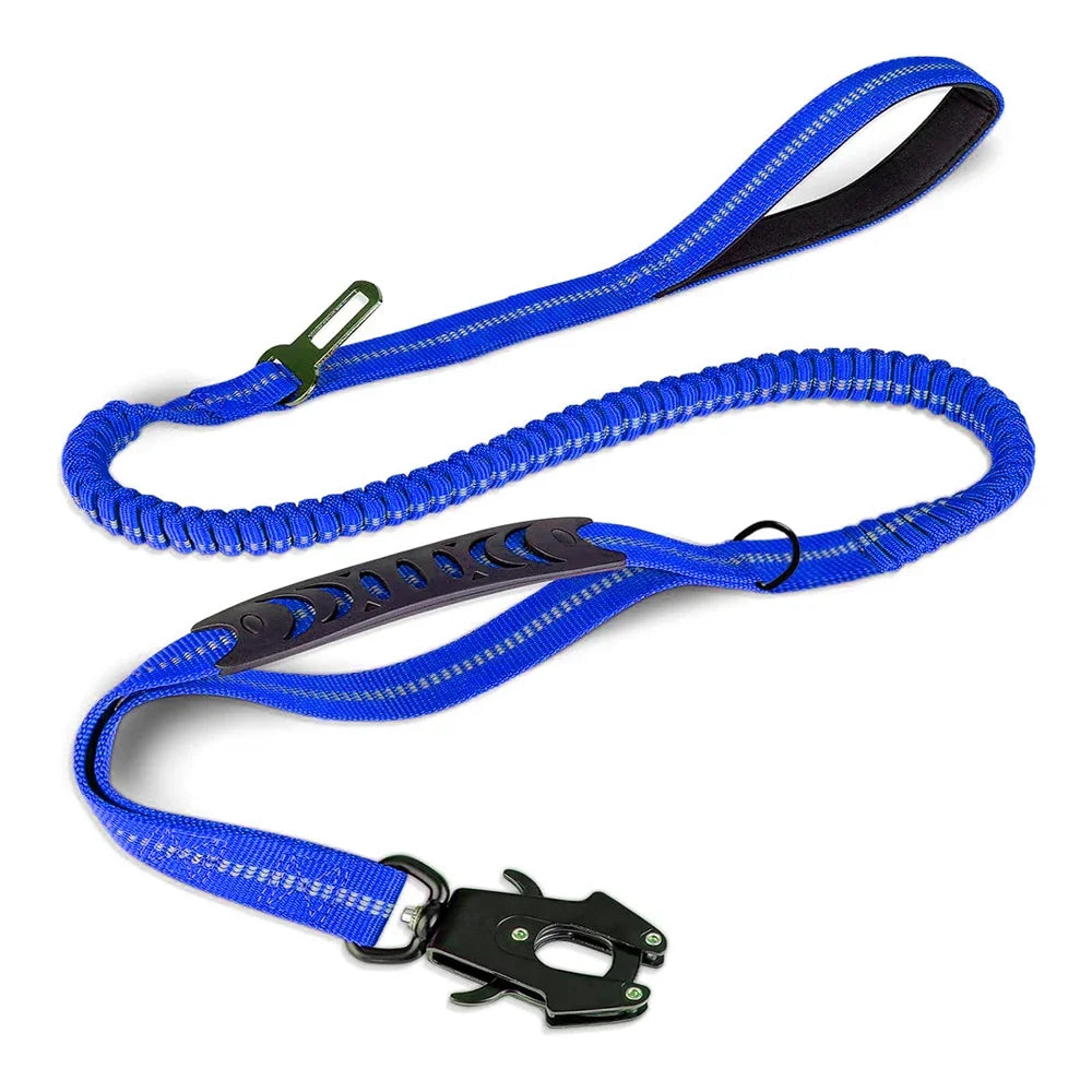 Shock-Absorbing Dog Leash – Heavy Duty No-Pull with Car Clip
