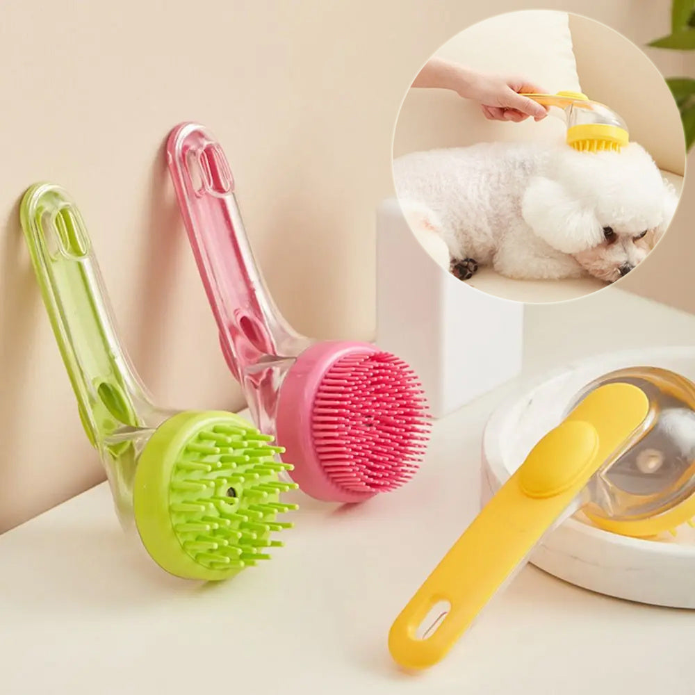 Long-Handle Pet Bath & Grooming Brush – Deep Cleaning for Dogs & Cats