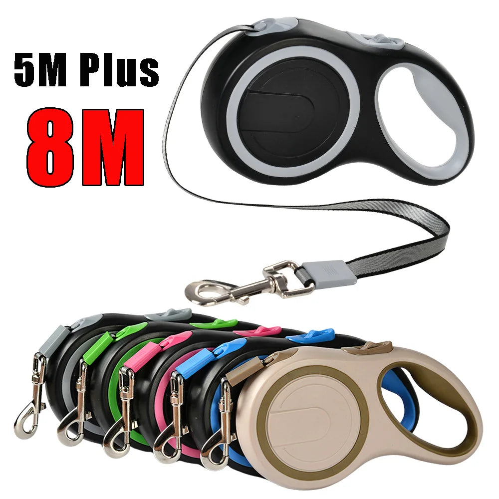 Retractable Dog Leash – 5M/8M Outdoor Walking Lead for All Sizes