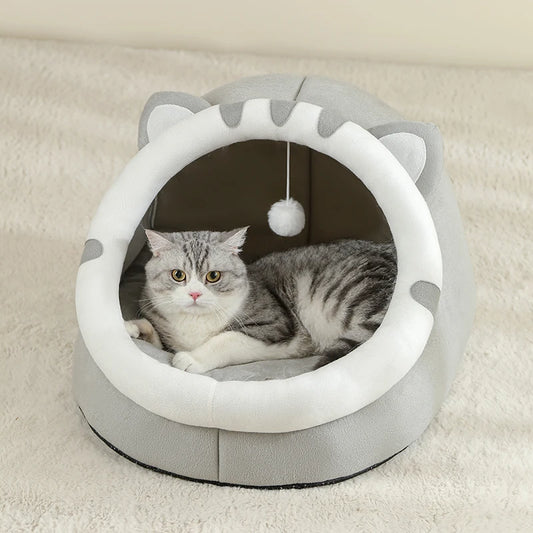 Warm Cat Cave Bed – Cozy Tent-Style House for Cats & Small Dogs