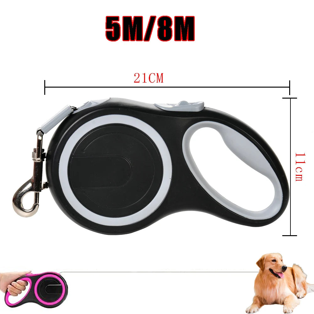 Retractable Dog Leash – 5M/8M Outdoor Walking Lead for All Sizes