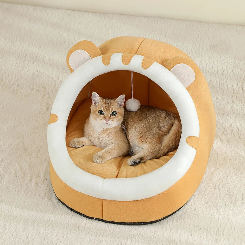 Warm Cat Cave Bed – Cozy Tent-Style House for Cats & Small Dogs