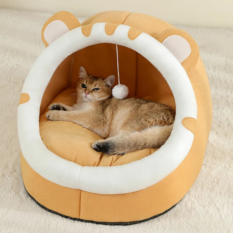 Warm Cat Cave Bed – Cozy Tent-Style House for Cats & Small Dogs