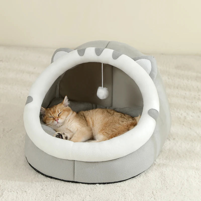 Warm Cat Cave Bed – Cozy Tent-Style House for Cats & Small Dogs